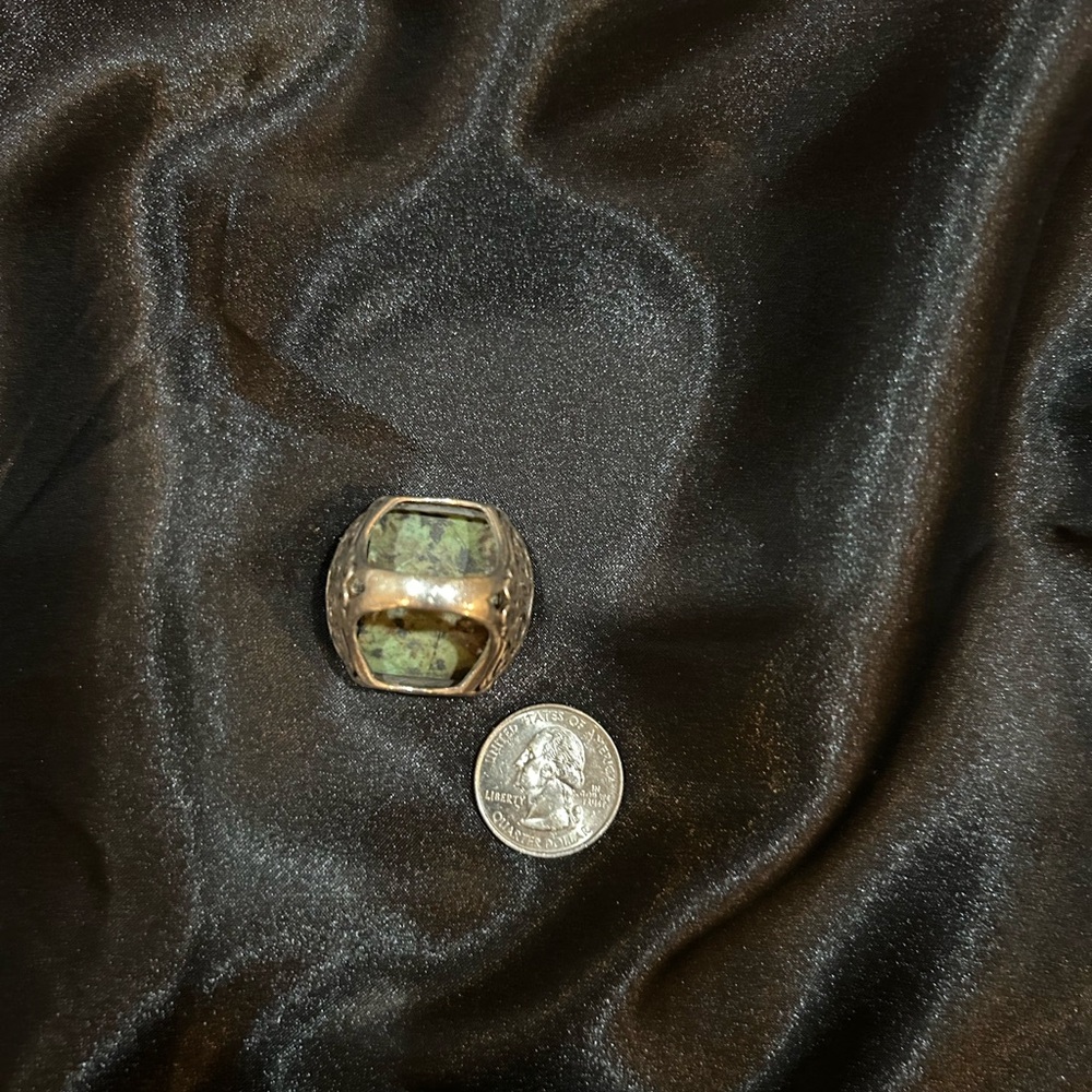Massive Green Jasper Statement Ring- Southwestern… - image 5